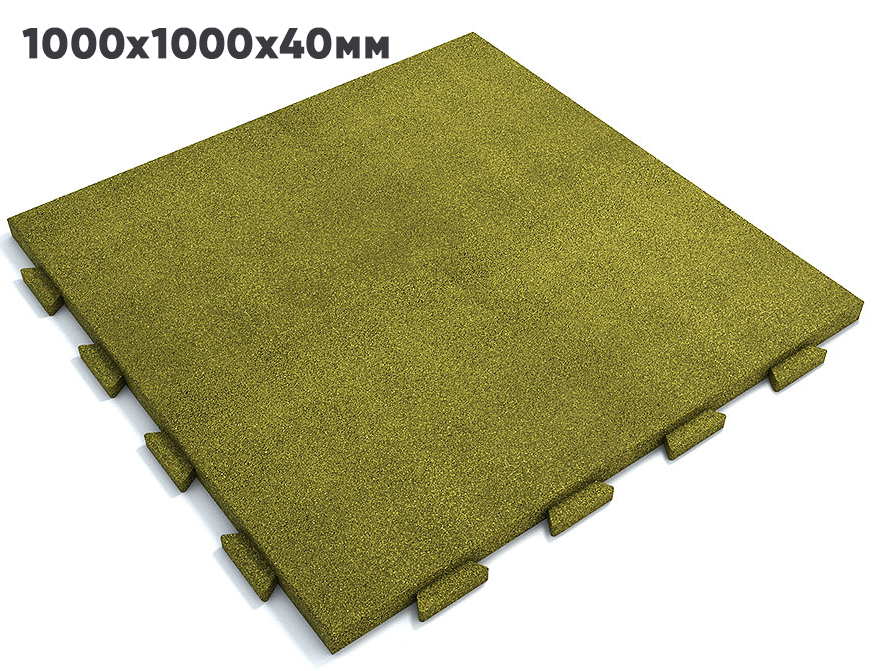 Резиновая плитка ласточкин хвост 1000х1000х40мм желтый